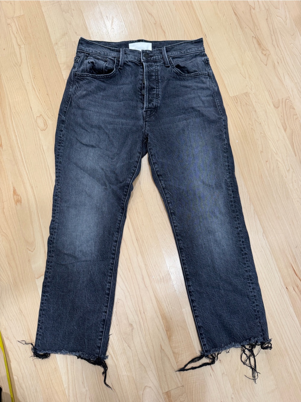 MOTHER Women's High Waisted Hiker Hoover Jeans with Raw Hem
